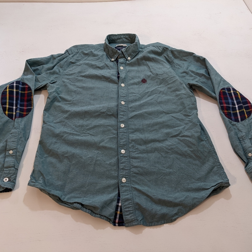Springfield The Casual Corner Mens Button Up Shirt Size Medium Blue Custom Fit.